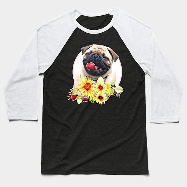 cute and funny pet dog pitbul Baseball T-Shirt by mobilunik